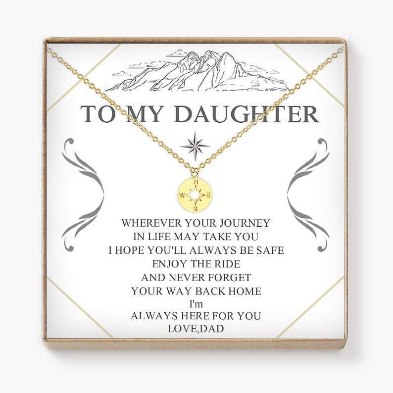 Dad To Daughter Compass Necklace - Enjoy Your Ride