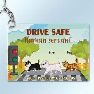 Good Morning Human Servant - Gift For Cat Mom, Cat Dad - Personalized Custom Acrylic Keychain