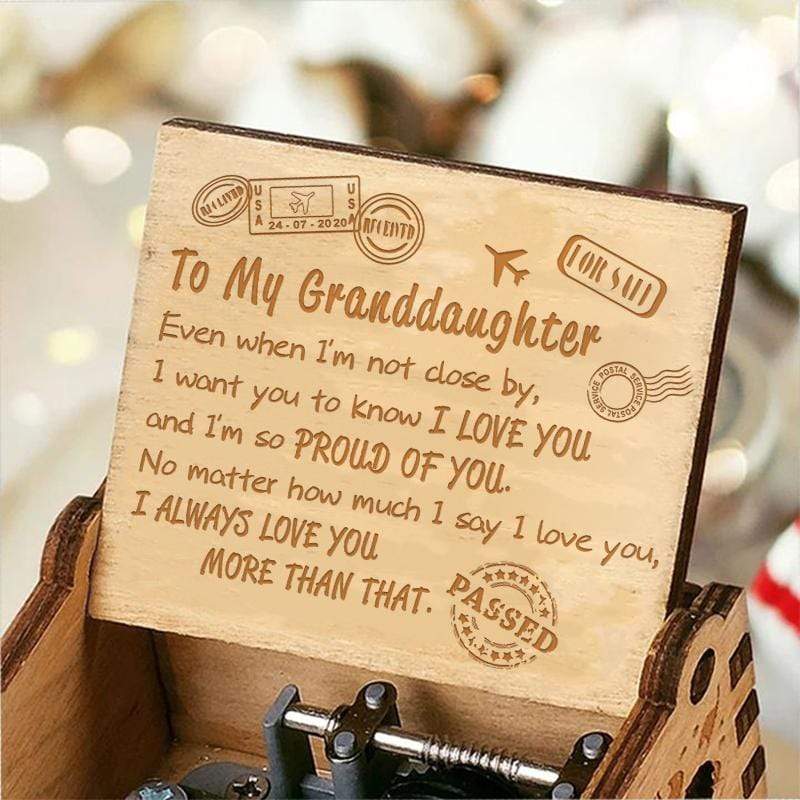 To My Granddaughter - I Am So Proud Of You - Engraved Music Box