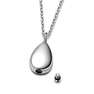 Teardrop Shaped Custom Necklace Urn - Memorial Pendant for Pets Family Member Loss