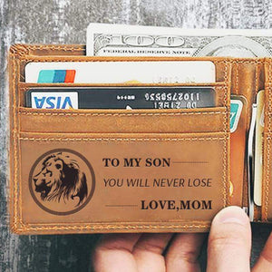 Mom To Son - Genuine Premium Leather Bifold Card Wallet