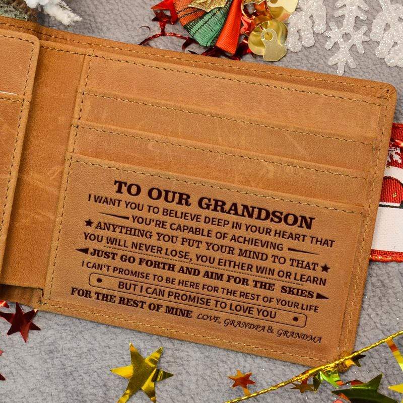 To Our GrandSon - Genuine Premium Leather Card Wallet