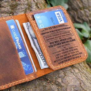 To Grandson - Premium Cow Leather Bifold Wallet