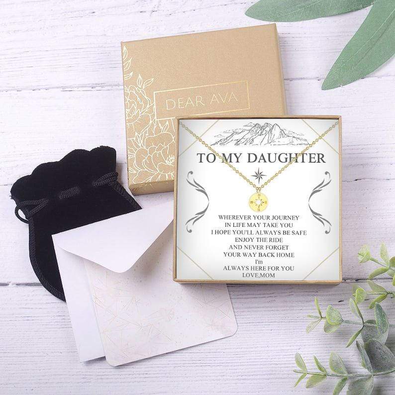 MOM To Daughter Compass Necklace - Enjoy Your Ride