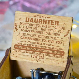 Dad to Daughter - I Will Always Carry You In My Heart - Engraved Music Box