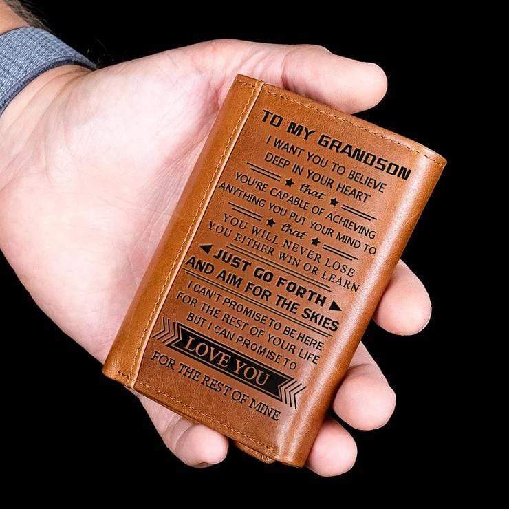 To My GrandSon - Genuine Premium Leather Wallet