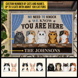 Cats Welcome Know You Are Here Custom Doormat, Gift For Cat Lovers, Front Door Decor, Funny Cats Doormat