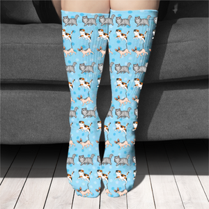 COLORFUL SOCK GIFT FOR DOG LOVERS PERSONALIZED CUSTOM SOCK
