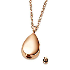 Teardrop Shaped Custom Necklace Urn - Memorial Pendant for Pets Family Member Loss