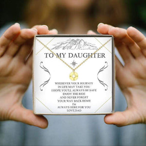 Dad To Daughter Compass Necklace - Enjoy Your Ride