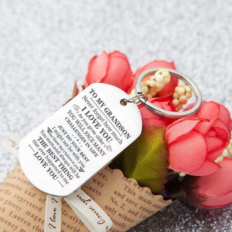 To My Grandson - Just Do Your Best - Inspirational Keychain