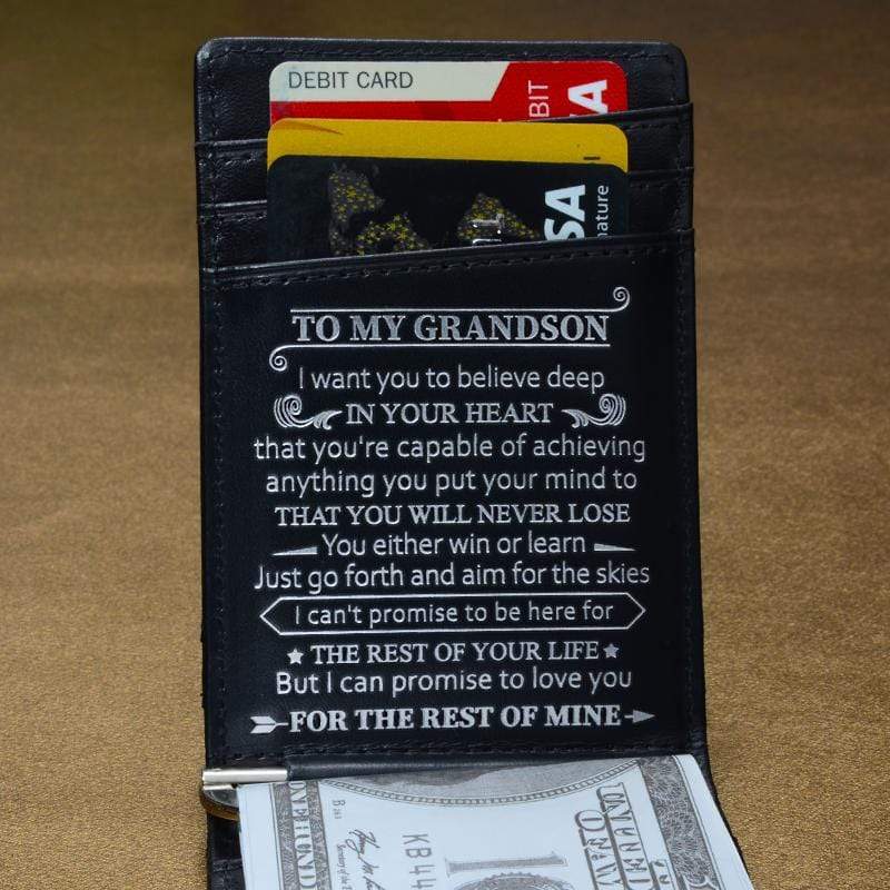 To My Grandson - Never Lose - Money Clip Wallet