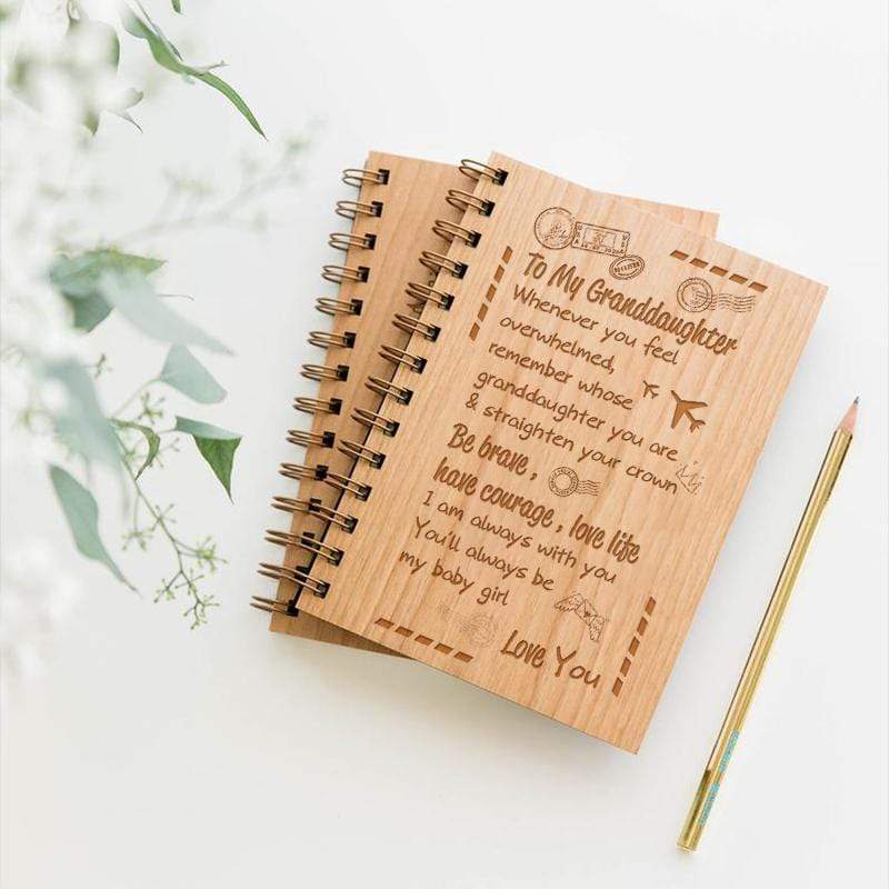 To My Granddaughter - Straighten Your Crown - Wooden Journal