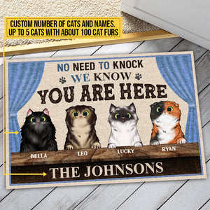 Cats Welcome Know You Are Here Custom Doormat, Gift For Cat Lovers, Front Door Decor, Funny Cats Doormat