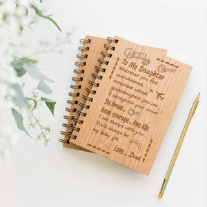 Dad To Daughter - Straighten Your Crown - Wooden Journal