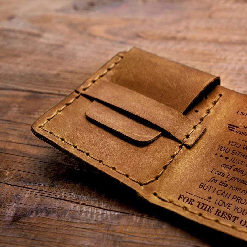 To My GrandSon - Premium Cow Leather Trifold Wallet