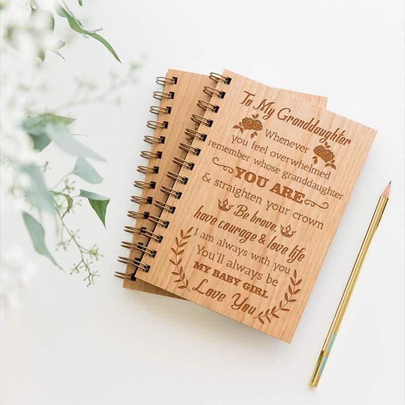 To My Granddaughter - Straighten Your Crown - Lovely Wooden Journal
