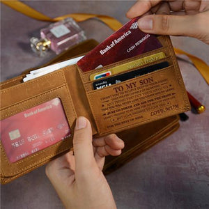 Mum To Son - Never Lose - Genuine Leather Wallet