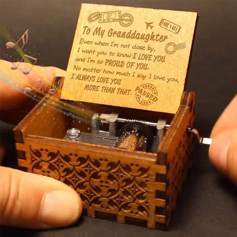 To My Granddaughter - I Am So Proud Of You - Engraved Music Box