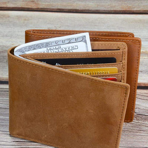 To My GrandSon - Genuine Premium Leather Bifold Card Wallet