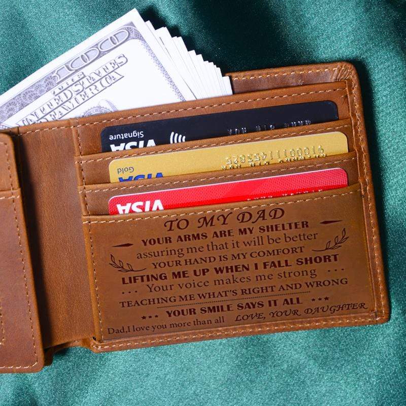 Daughter To Dad - Genuine Premium Leather Card Wallet