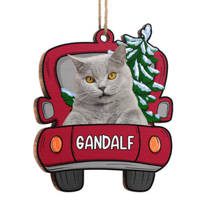 Woof You A Merry Christmas, Parents - Personalized Custom Car Shaped Photo Christmas Ornament - Upload Image, Gift For Pet Lovers, Christmas Gift