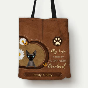 My Life Is Ruled By A Tiny Furry Overlord Personalized Tote Bag Gift For Dogs and Cats Lover