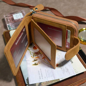 Dad To Daughter - Genuine Premium Leather Zipper Card Wallet