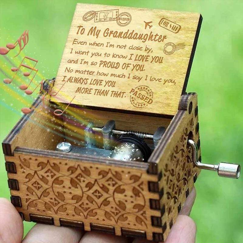 To My Granddaughter - I Am So Proud Of You - Engraved Music Box
