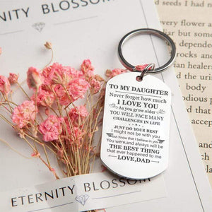 Dad To Daughter - Just Do Your Best - Inspirational Keychain