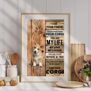 Custom Photo I am Your Friend Your Partner Poster Gift for Dog Lovers
