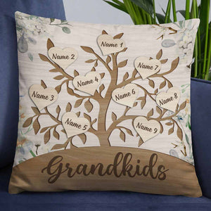 Personalized Mom Grandma Family Tree Pillow