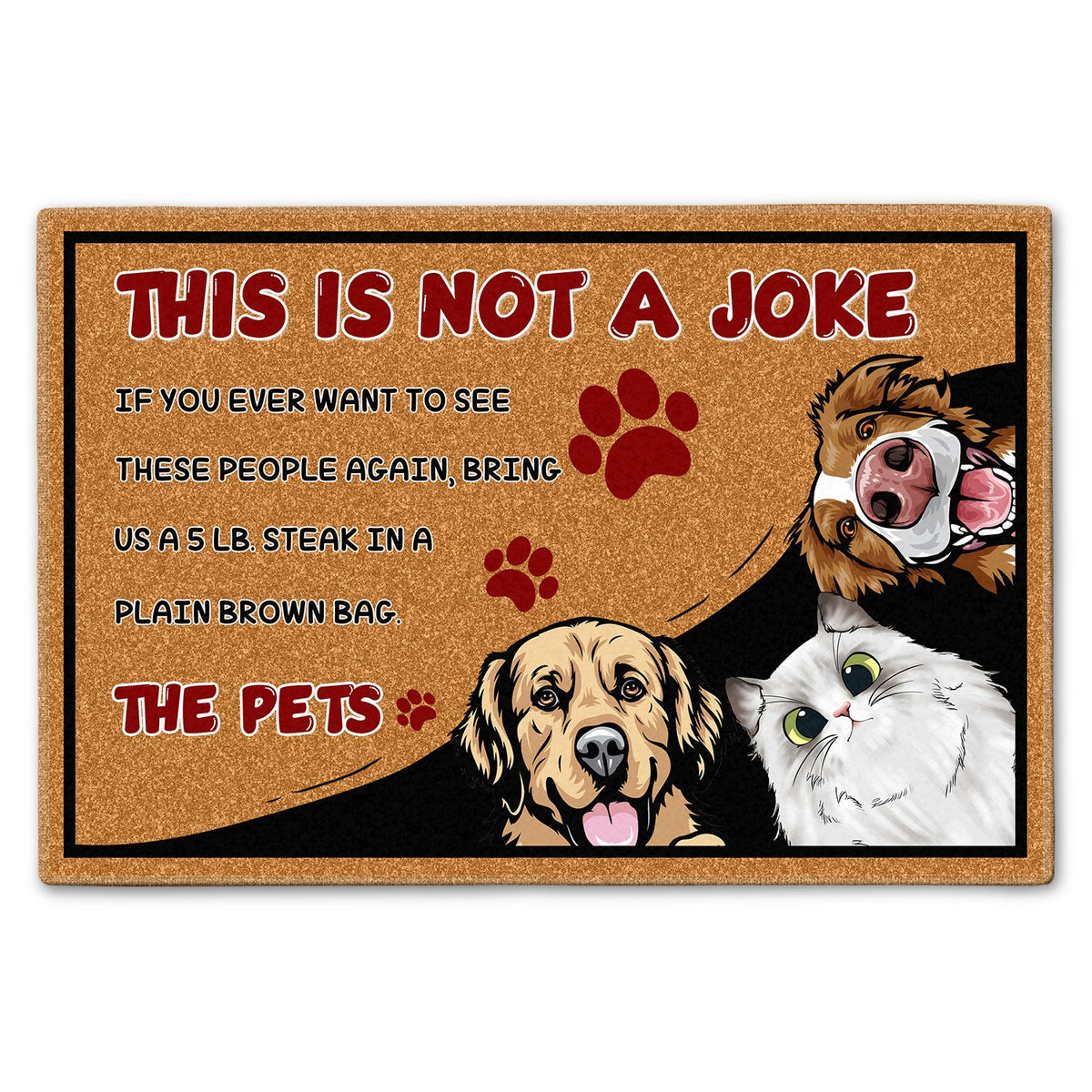 Pet Lover This Is Not A Joke - Gift For Dog & Cat Lovers - Personalized Custom Doormat