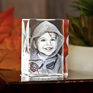 Personalized Custom Photo engraved Crystal - Crystal Rectangle For Family
