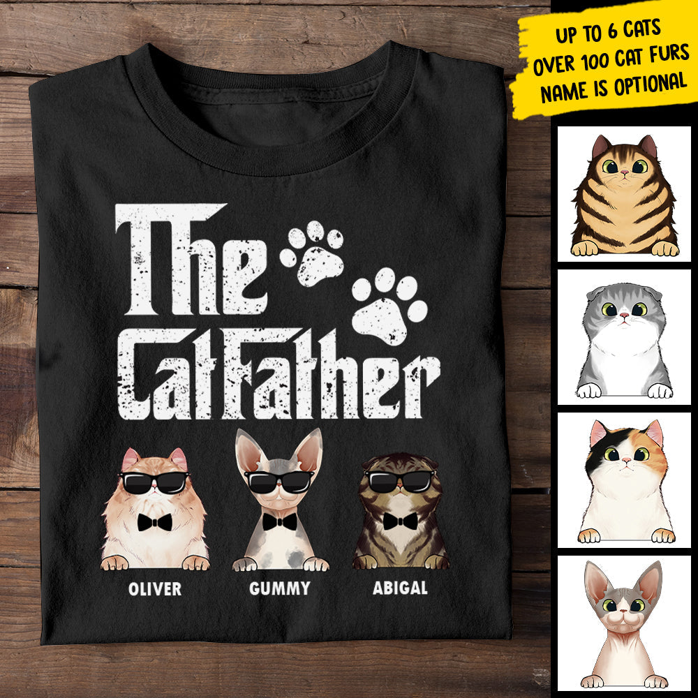 The Cat Father - Gift for Cat Dad, Cat Mom - Personalized Unisex T-Shirt