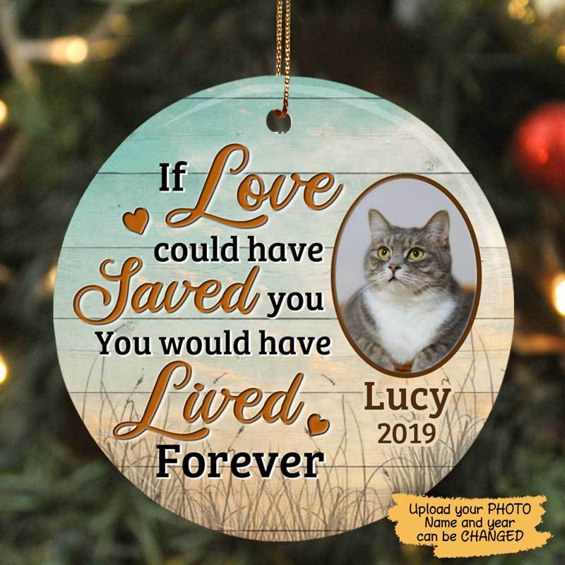 Memorial If Love Could Have Saved You Circle Photo Personalized Decorative Christmas Ornament
