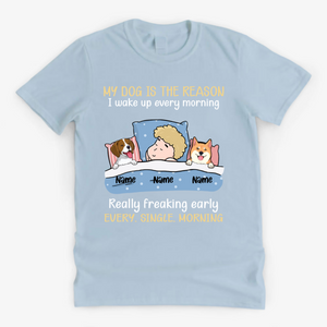 My Dogs Are The Reason I Wake Up, Personalized Shirt, Custom Gifts For Dog Lovers