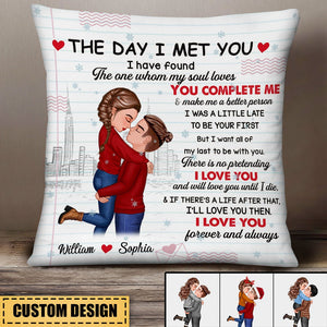 Merry Christmas Couple Kissing - I Love You Forever And Always - Personalized Pillow