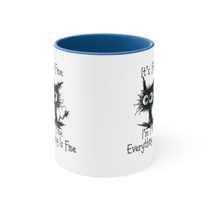 It's Fine I'm Fine Everything is Fine Coffee Mug, Funny, Humor, Cartoon, Gift for Her Him, Present, Birthday, Holiday
