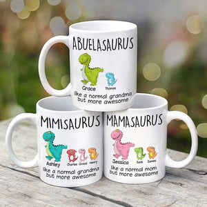 Grandma Mom Auntie Dinosaurs And Kids Personalized Mug