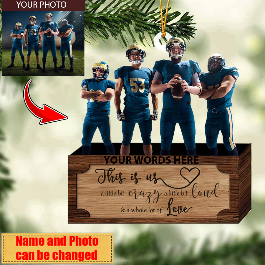 CUSTOM FAMILY TEAM ORNAMENT - PERSONALIZED ARCYLIC ORNAMENT WITH CROSSWORD