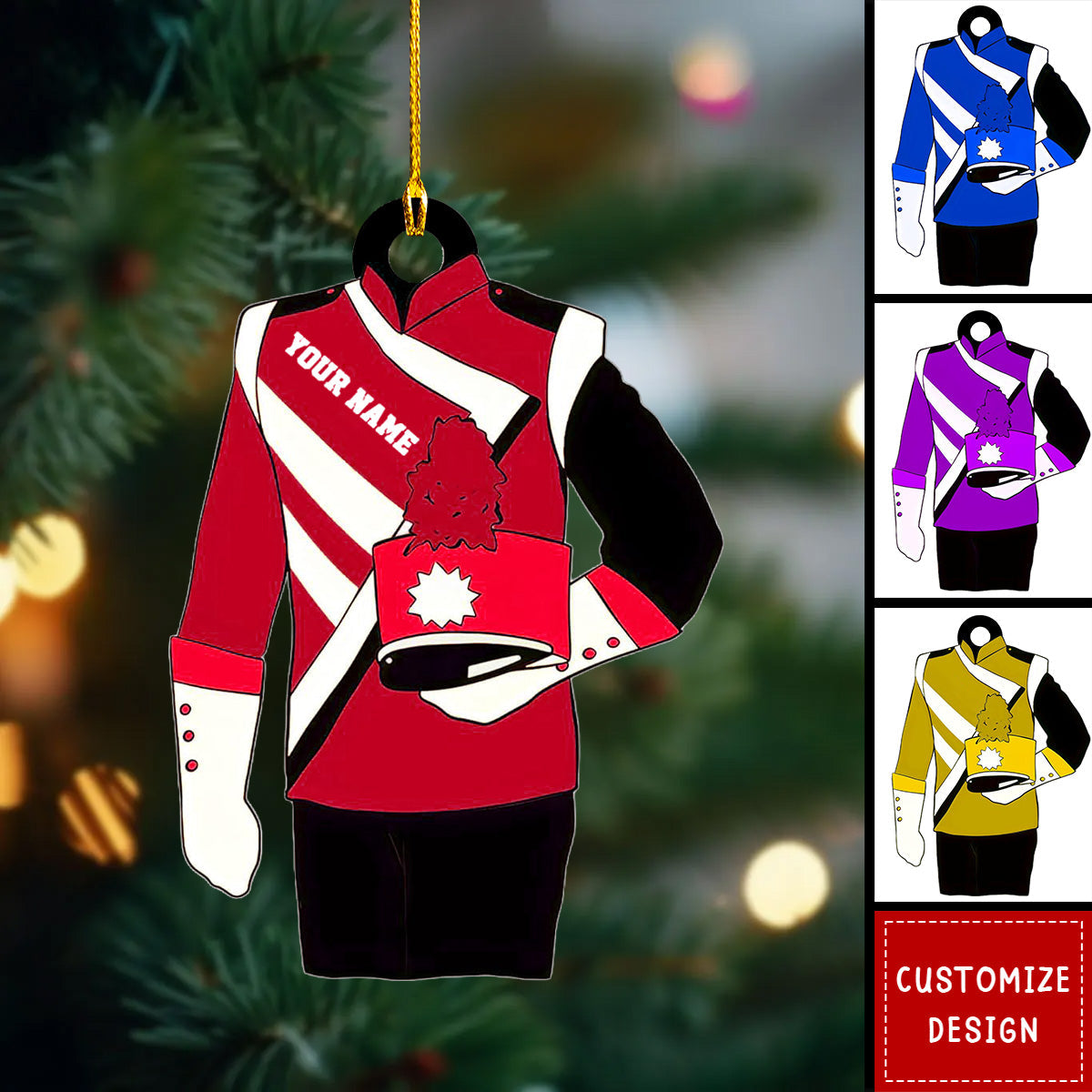 New Release Personalized Marching Band Uniform Christmas Ornament