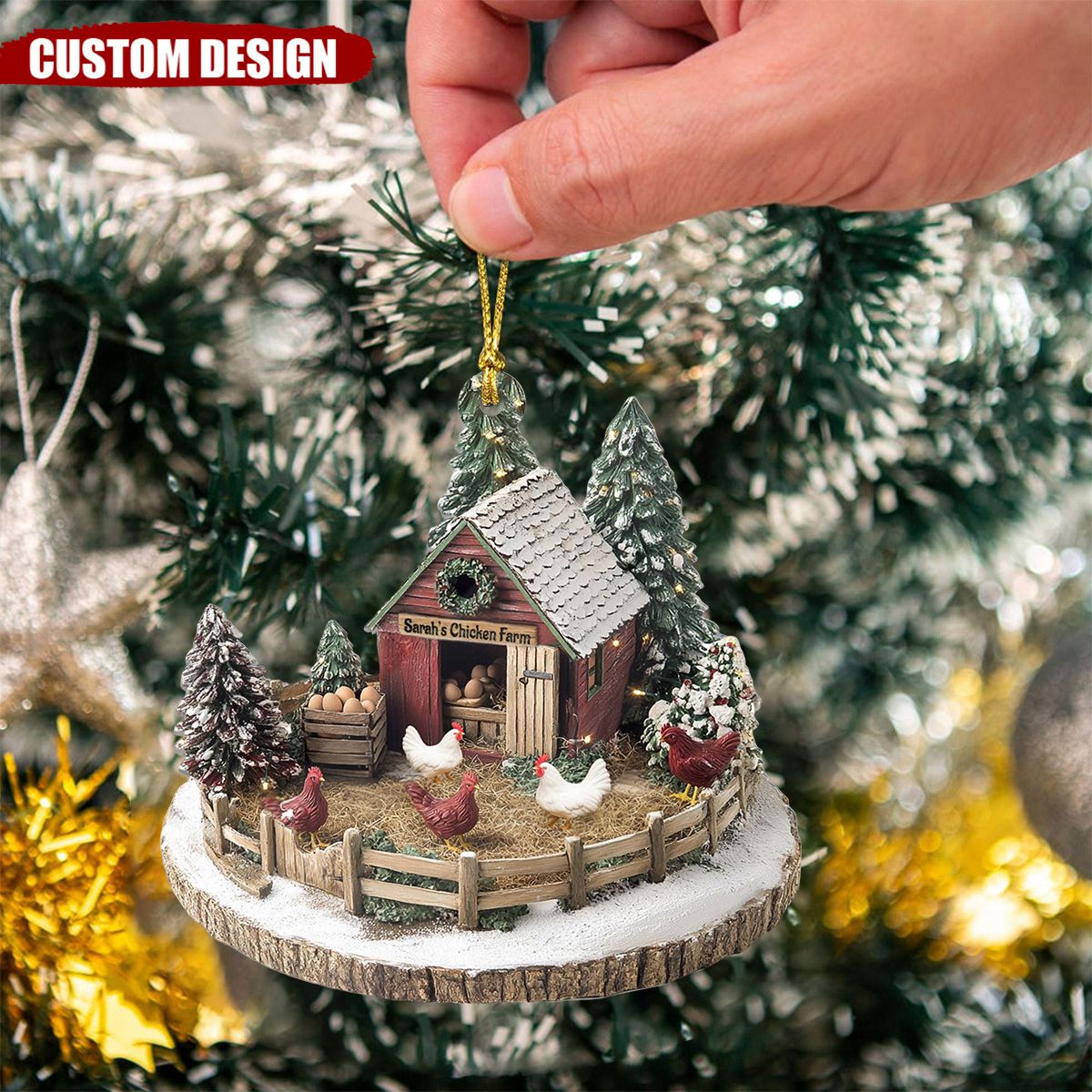 Personalized Dreamy Chicken Farm Ornament-Gifts For Chicken Lovers- New Release