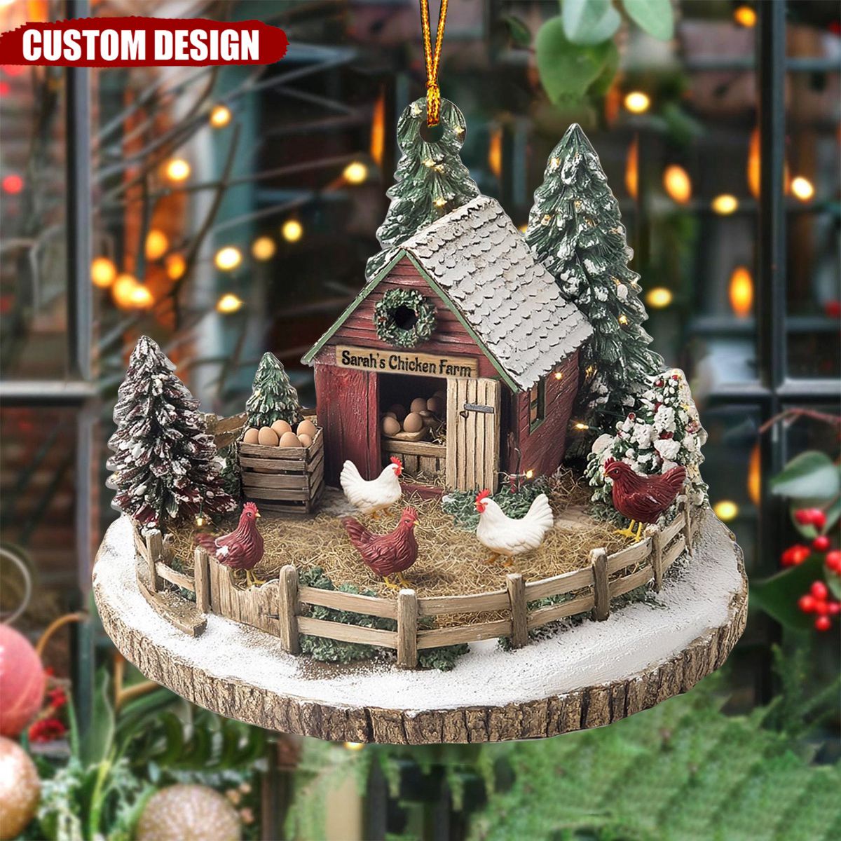 Personalized Dreamy Chicken Farm Ornament-Gifts For Chicken Lovers- New Release