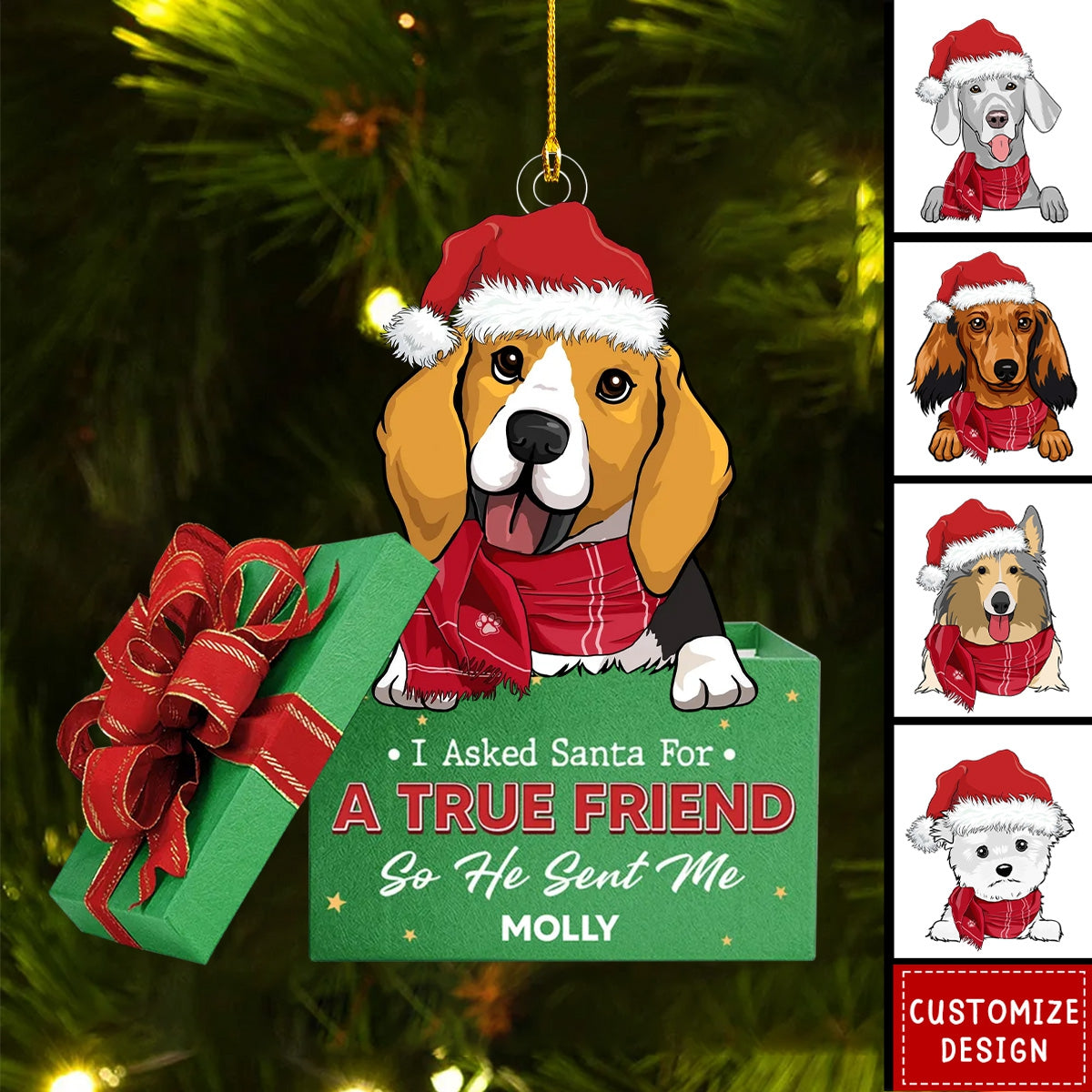 A True Friend - Personalized Acrylic Ornament - New Release