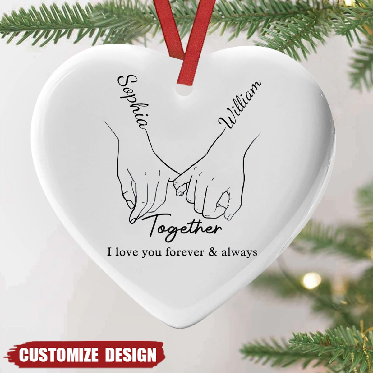 From our first kiss till our last breath -  Personalized Ceramic Ornament - New Release
