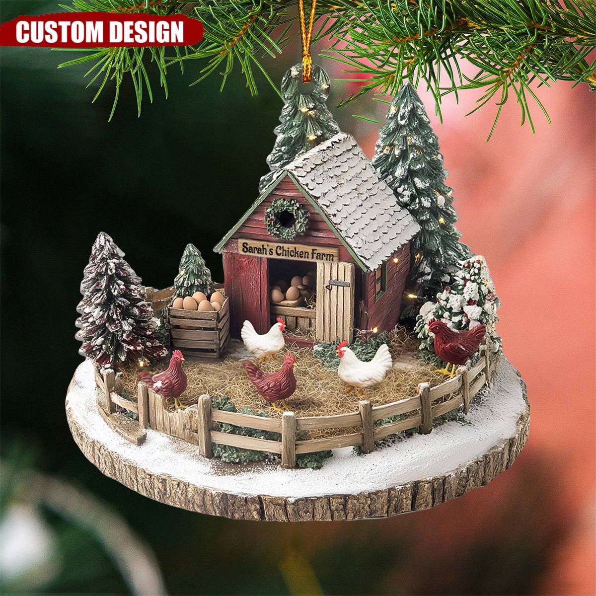 Personalized Dreamy Chicken Farm Ornament-Gifts For Chicken Lovers- New Release