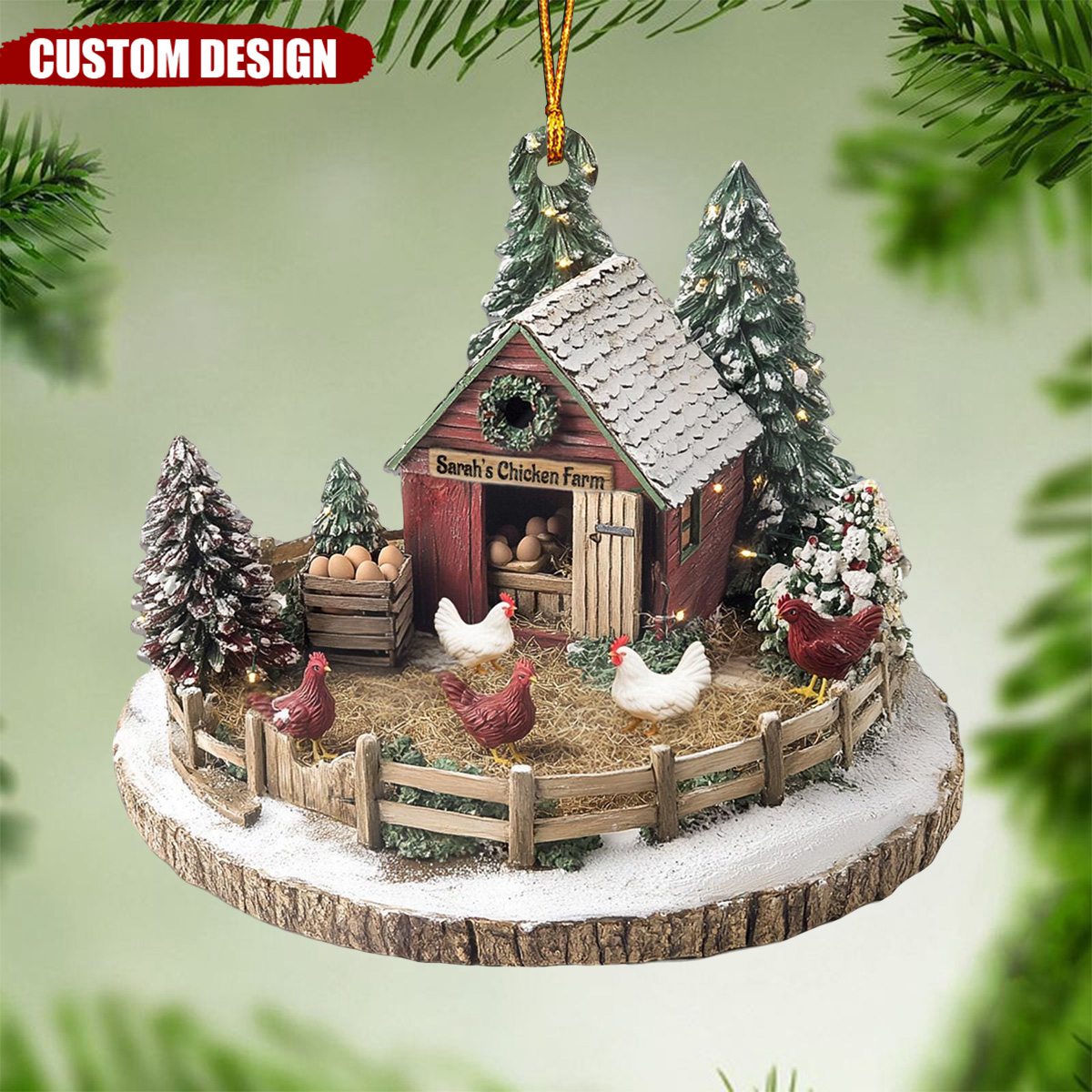 Personalized Dreamy Chicken Farm Ornament-Gifts For Chicken Lovers- New Release
