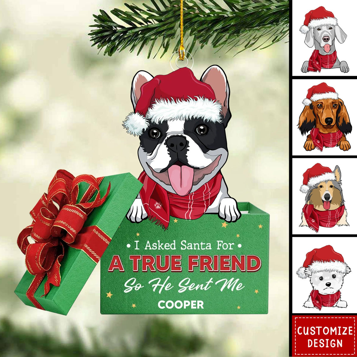 A True Friend - Personalized Acrylic Ornament - New Release