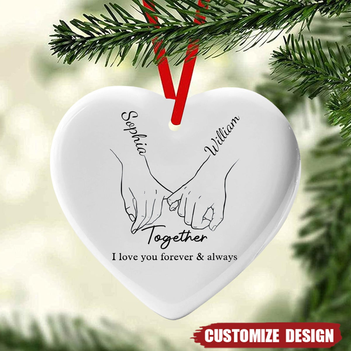 From our first kiss till our last breath -  Personalized Ceramic Ornament - New Release